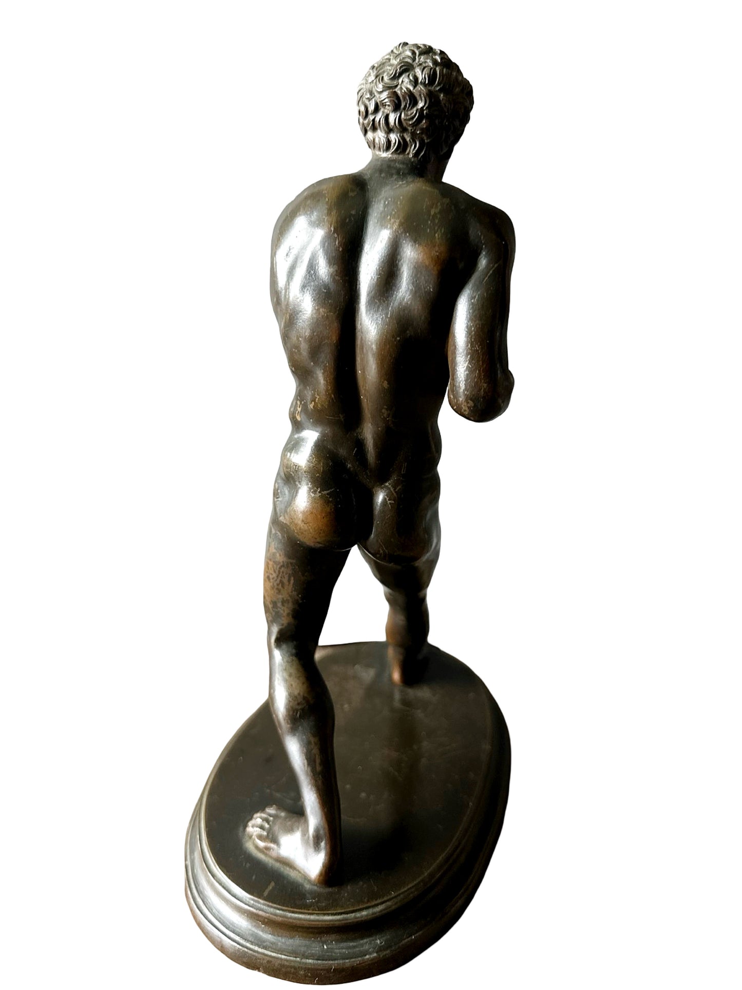 19th Century Grand Tour Bronze Figure of Greek Wrestler Damoxenos