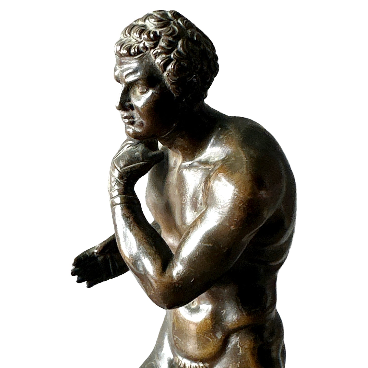 19th Century Grand Tour Bronze Figure of Greek Wrestler Damoxenos