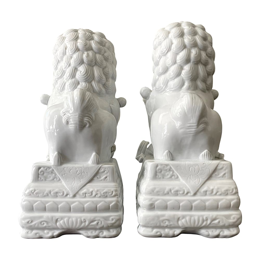 Vintage Blanc de Chin Foo Dogs or Foo Lions
