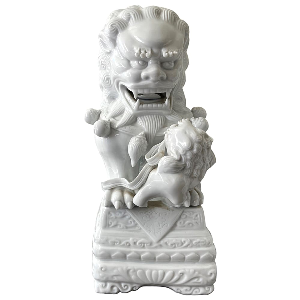 Vintage Blanc de Chin Foo Dogs or Foo Lions