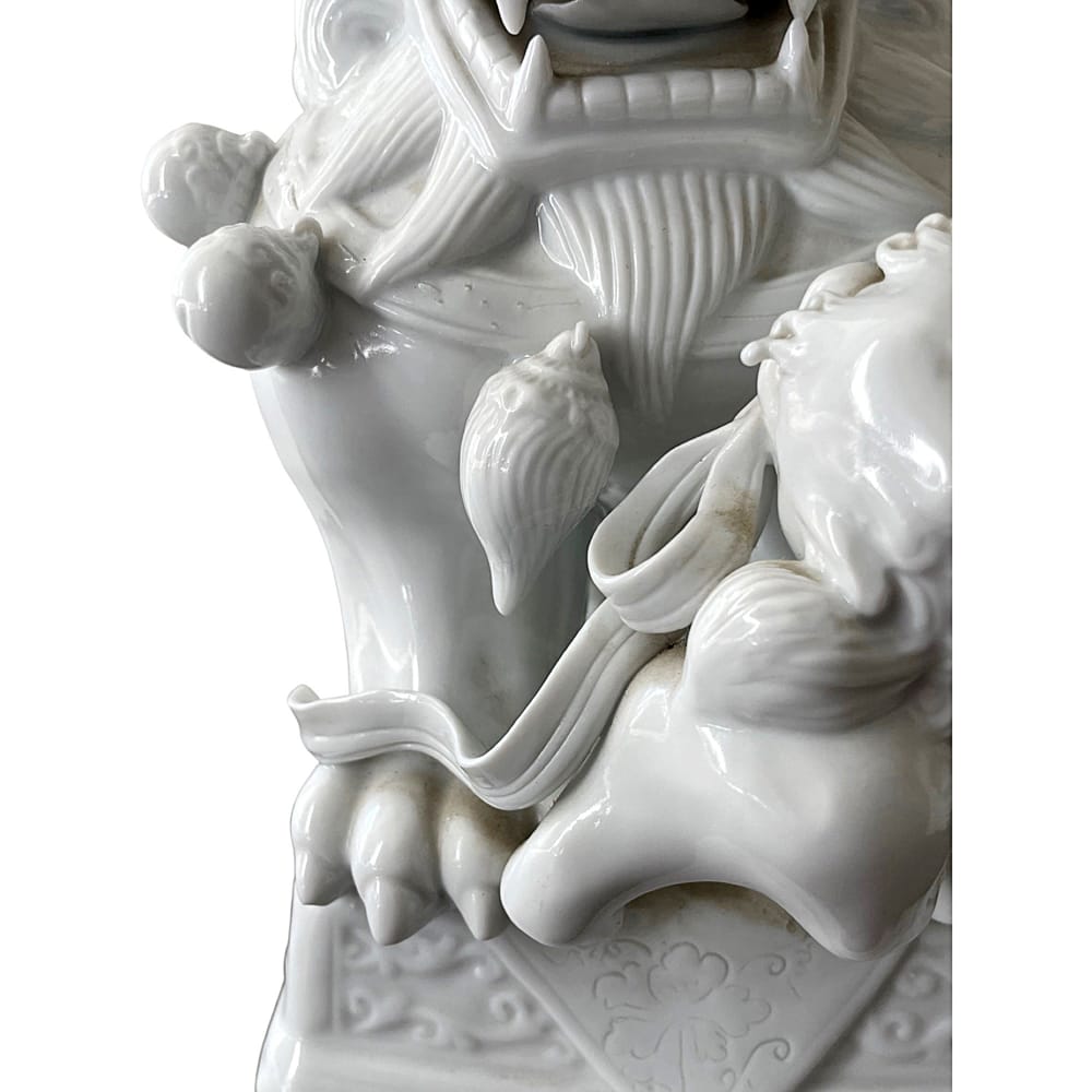 Vintage Blanc de Chin Foo Dogs or Foo Lions