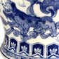 Vintage Chinese Blue and White Temple Jars Depicting Foo Dogs - a Pair