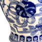 Vintage Chinese Blue and White Temple Jars Depicting Foo Dogs - a Pair