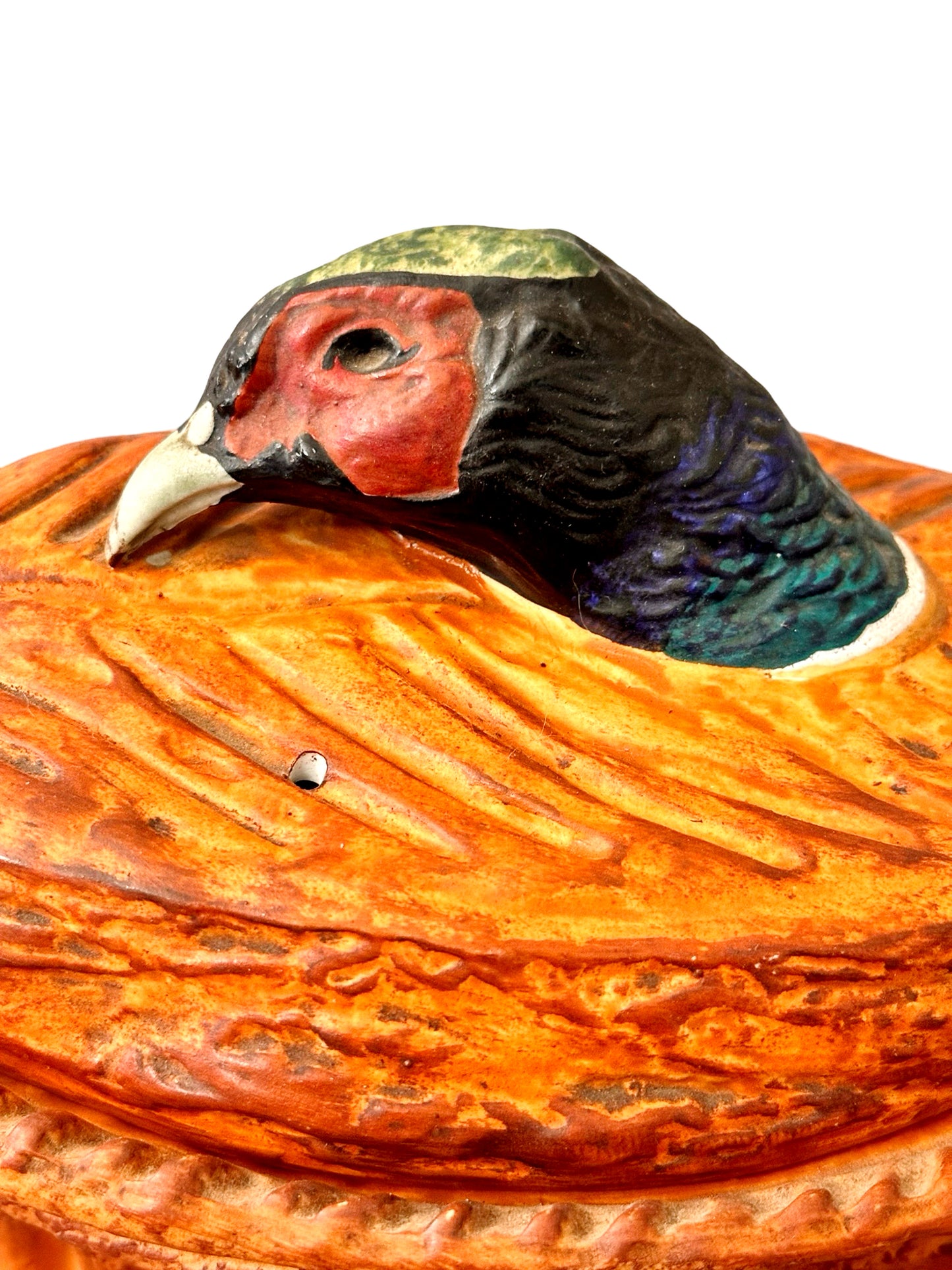 Antique French Trompe L'oeil Porcelain PILLIVUYT Pheasant Pate Terrine or Casserole - Oven Safe