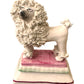 Antique Diminutive Staffordshire Chelsea Confetti Poodles on Pedestals c.1910-1920