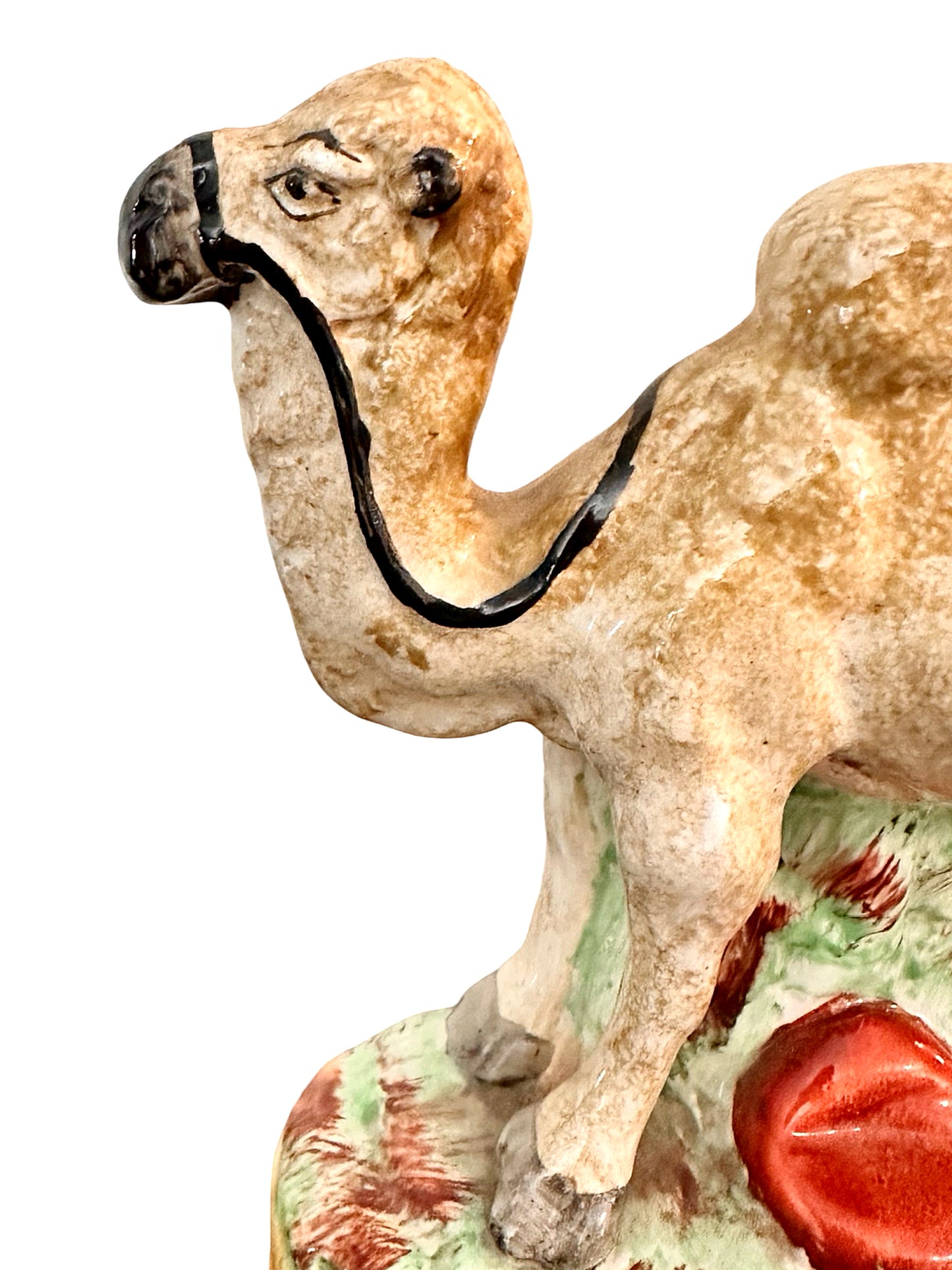 Rare Victorian Era Staffordshire Pottery Bactrian Camel Figure