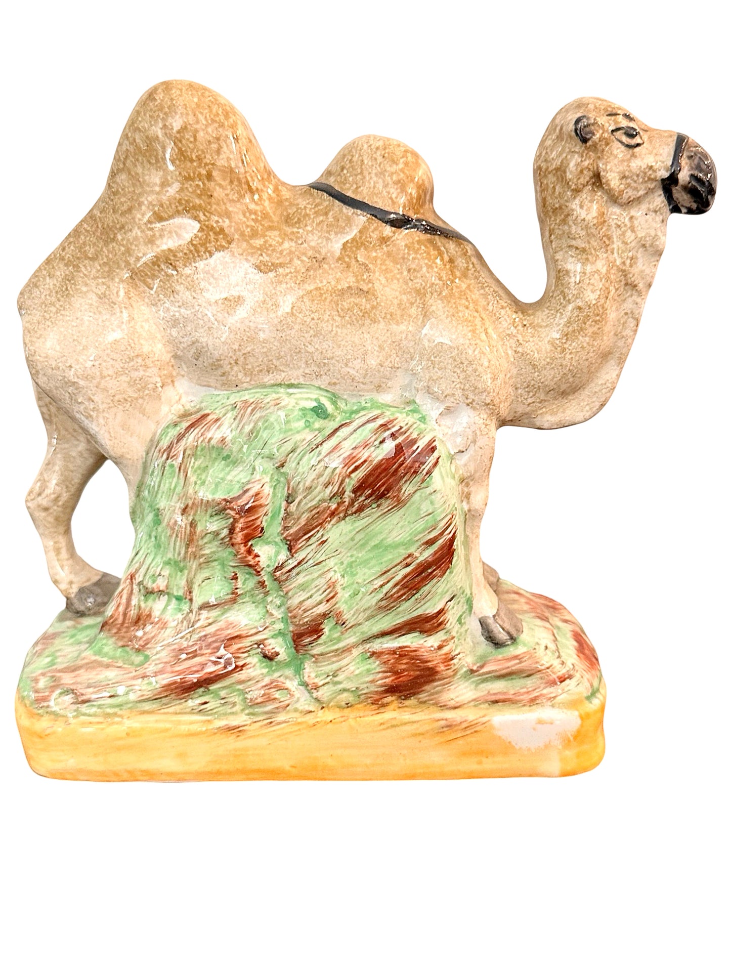 Rare Victorian Era Staffordshire Pottery Bactrian Camel Figure