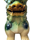 Large Mid Century Chinese Glazed Ceramic Foo Dogs - a Pair
