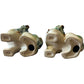 Large Mid Century Chinese Glazed Ceramic Foo Dogs - a Pair