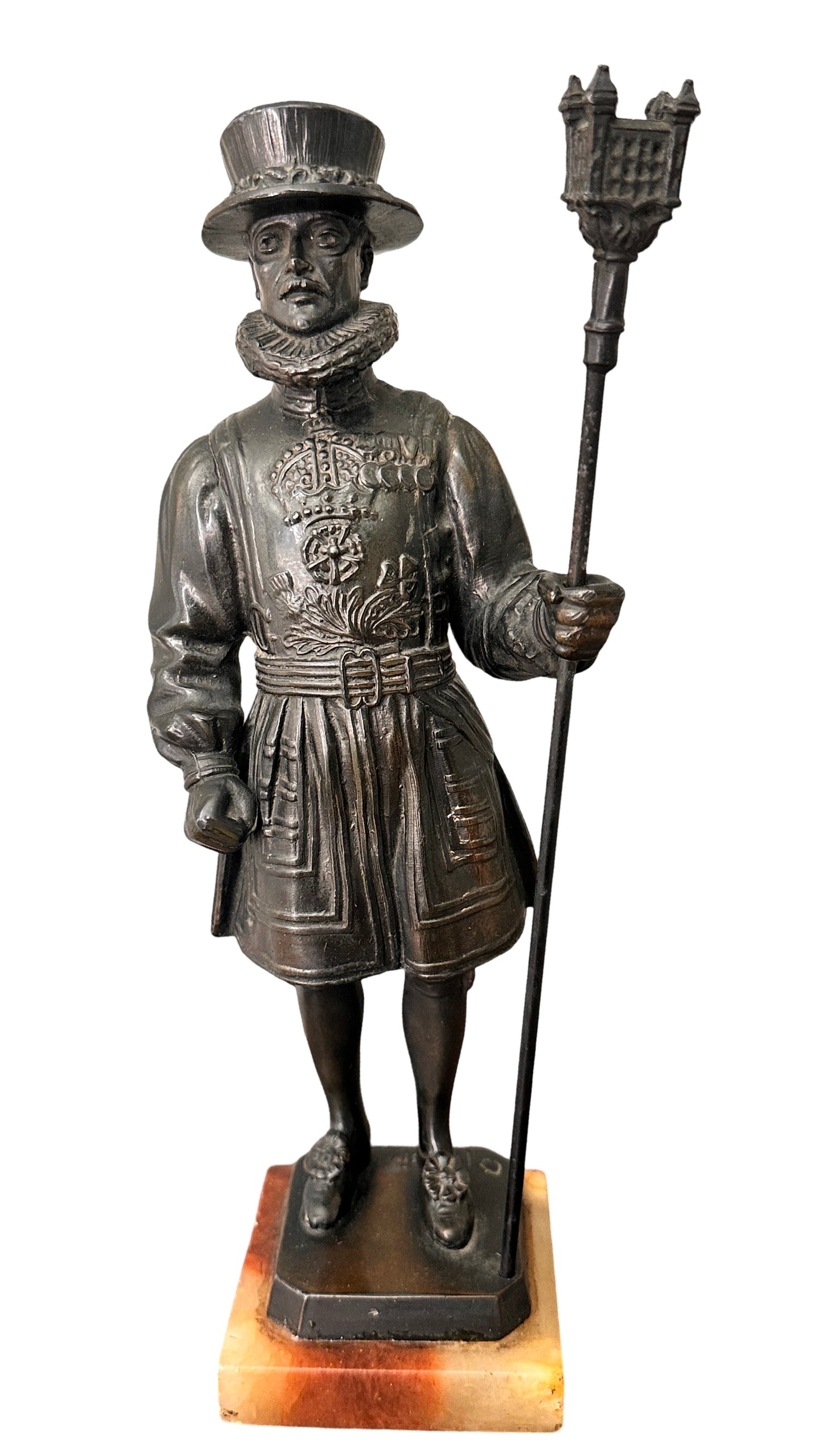 Vintage Bronze Statue of a Yeoman Warder also know as a Beefeater Guard - Signed Limousin