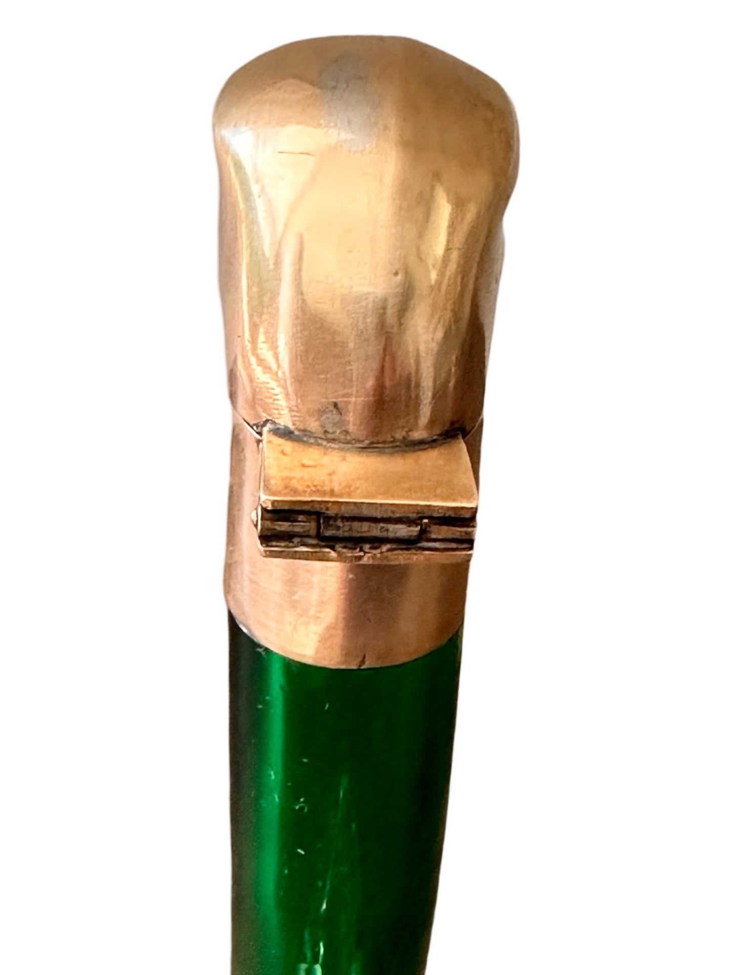 Art Deco Austrian Brass and Emerald Green Crystal Swan Decanter - c.1930s Grandmillenial