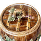 Antique English Majolica Oak Barrel and Vines Biscuit Barrel in the style of George Jones