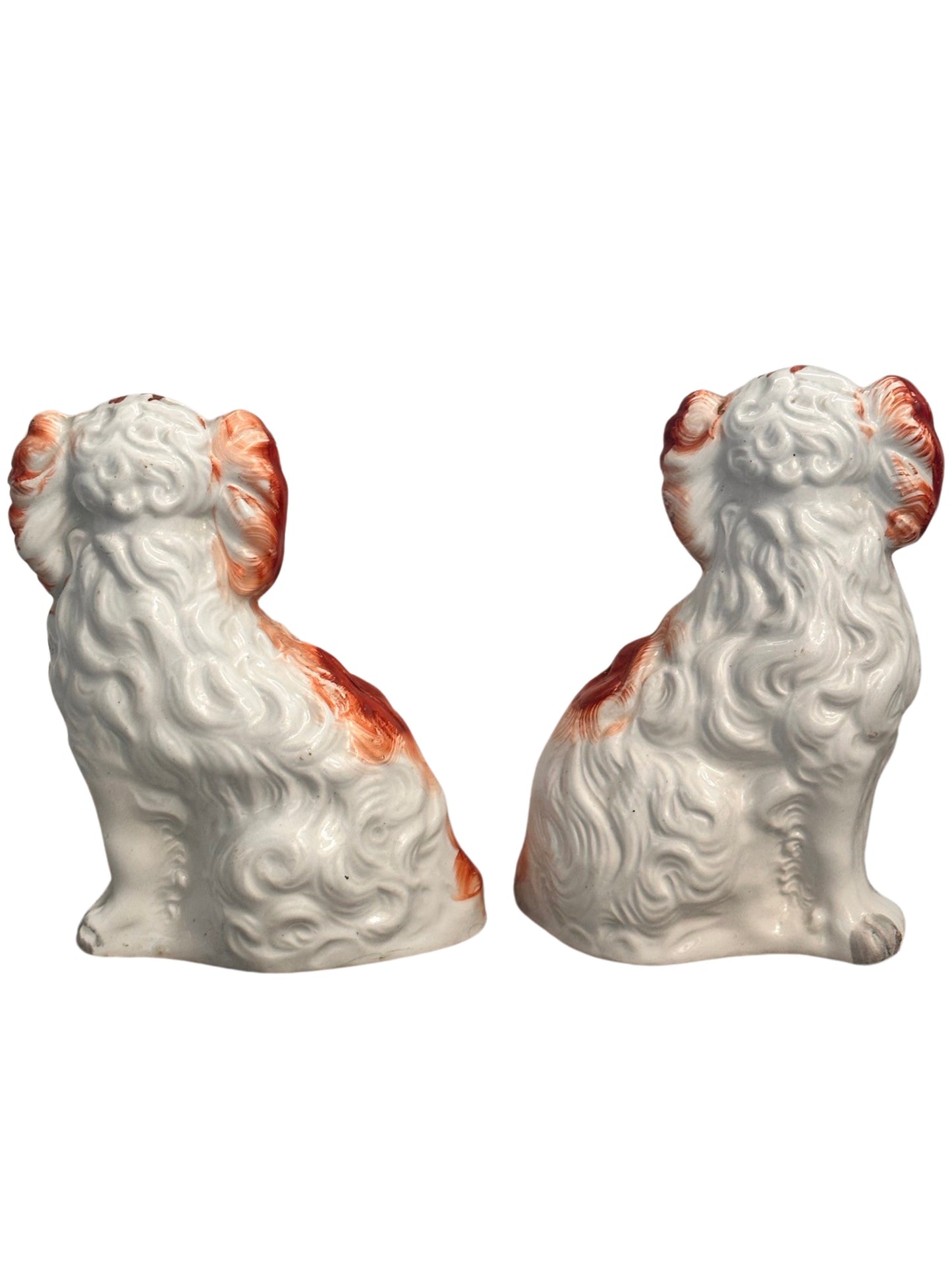 19th Century Russet Staffordshire Dogs or Mantle Dogs - c. 1880s - a Pair