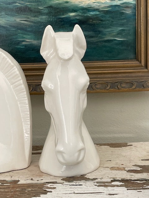 Pair of Vintage Ceramic Horse Head Bookends made by Hispania a LLadro Company