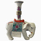 Vintage Chinese Famille Rose Porcelain Elephant Joss Stick or Candle Holder