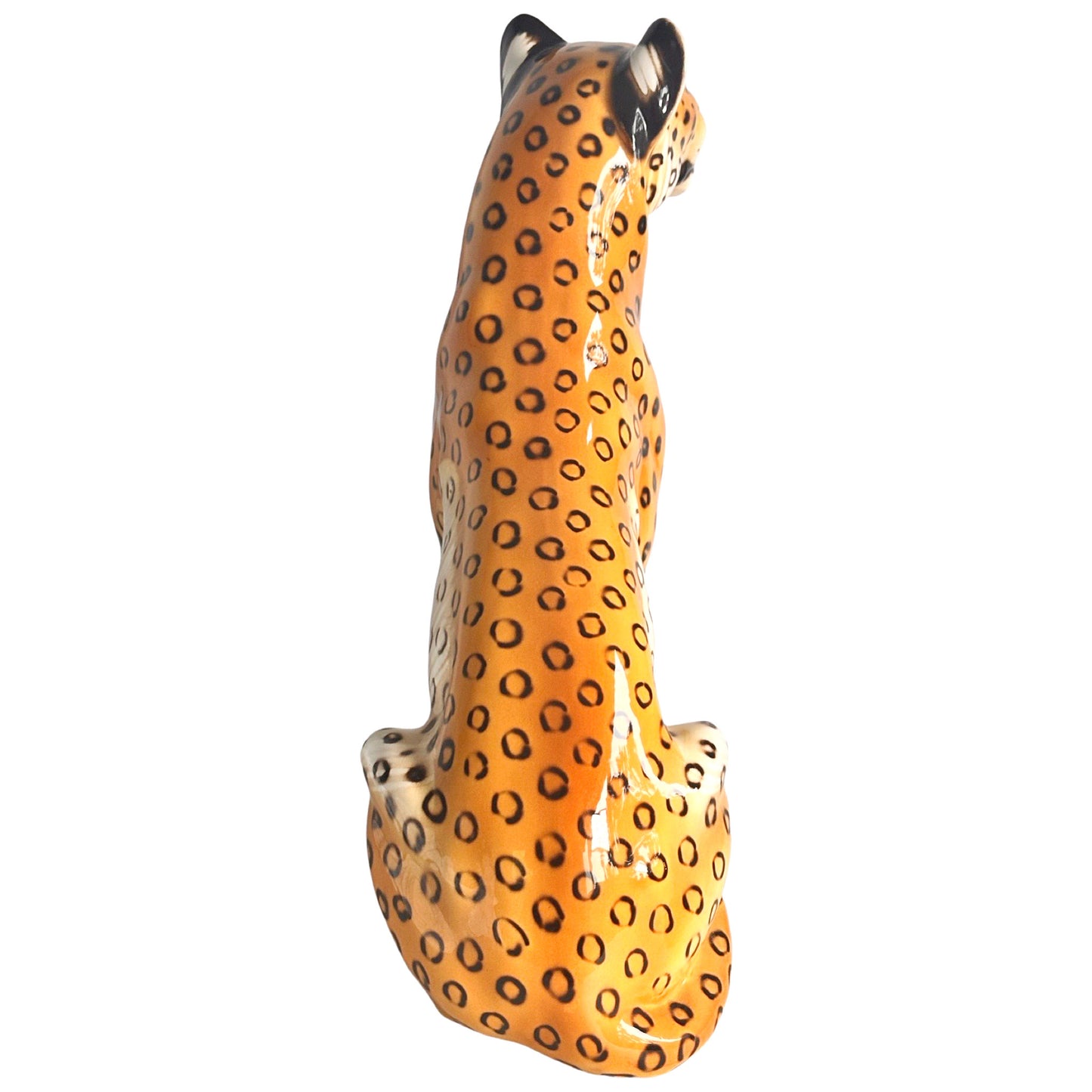 Vintage Italian Ceramic Standing Leopard