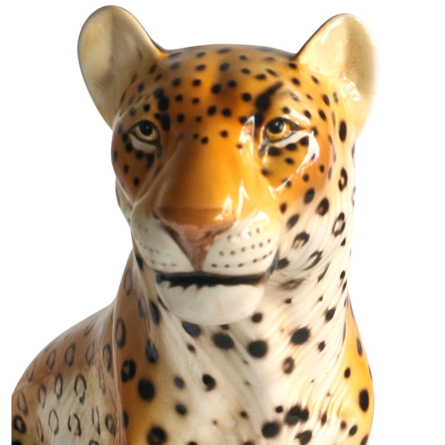 Vintage Italian Ceramic Standing Leopard