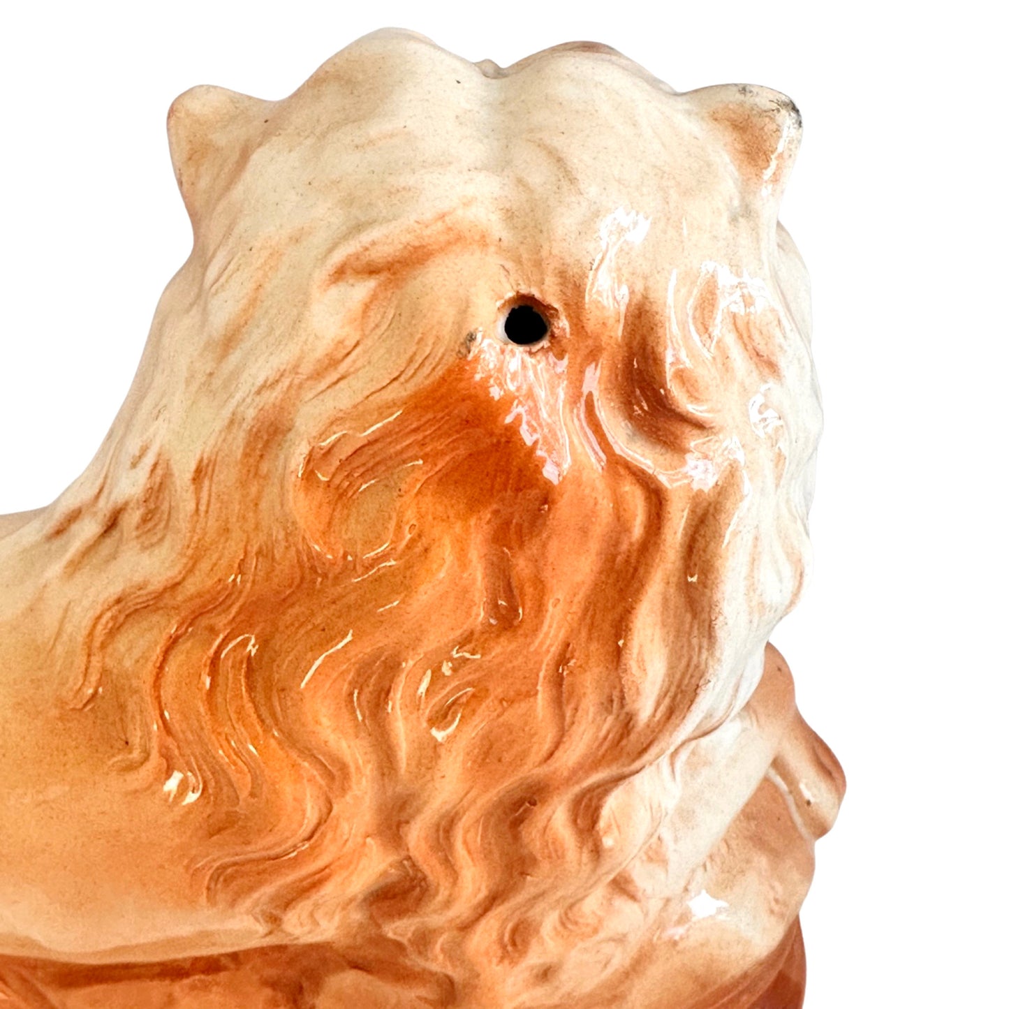 Victorian Staffordshire Lion with Glass Eyes c.1900