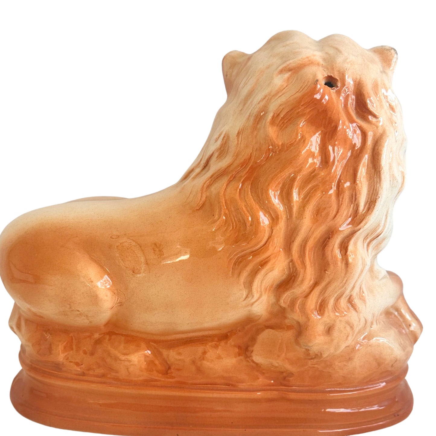 Victorian Staffordshire Lion with Glass Eyes c.1900