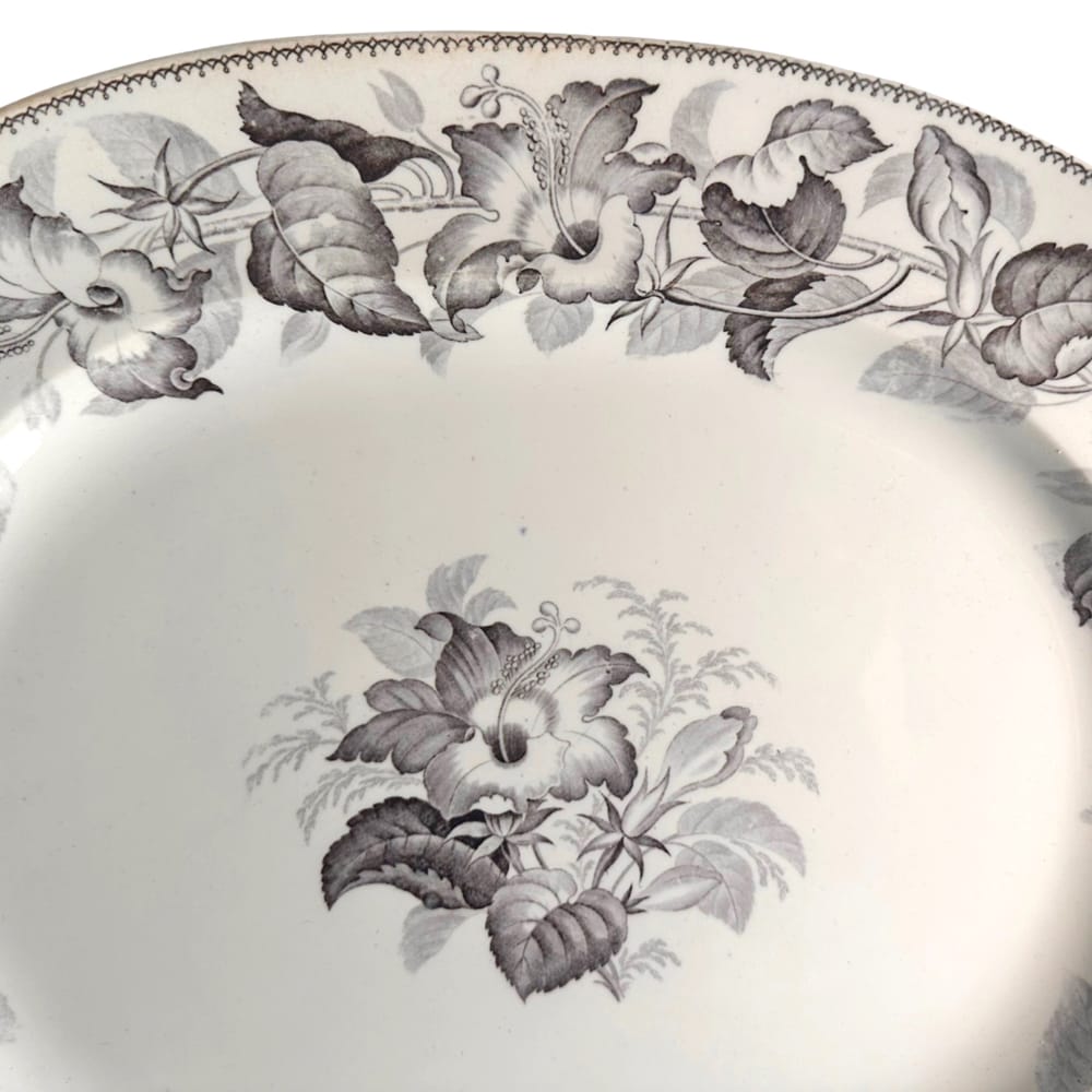 19th Century Josiah Wedgwood Large Floral Edge Platter (color – Mulberry)