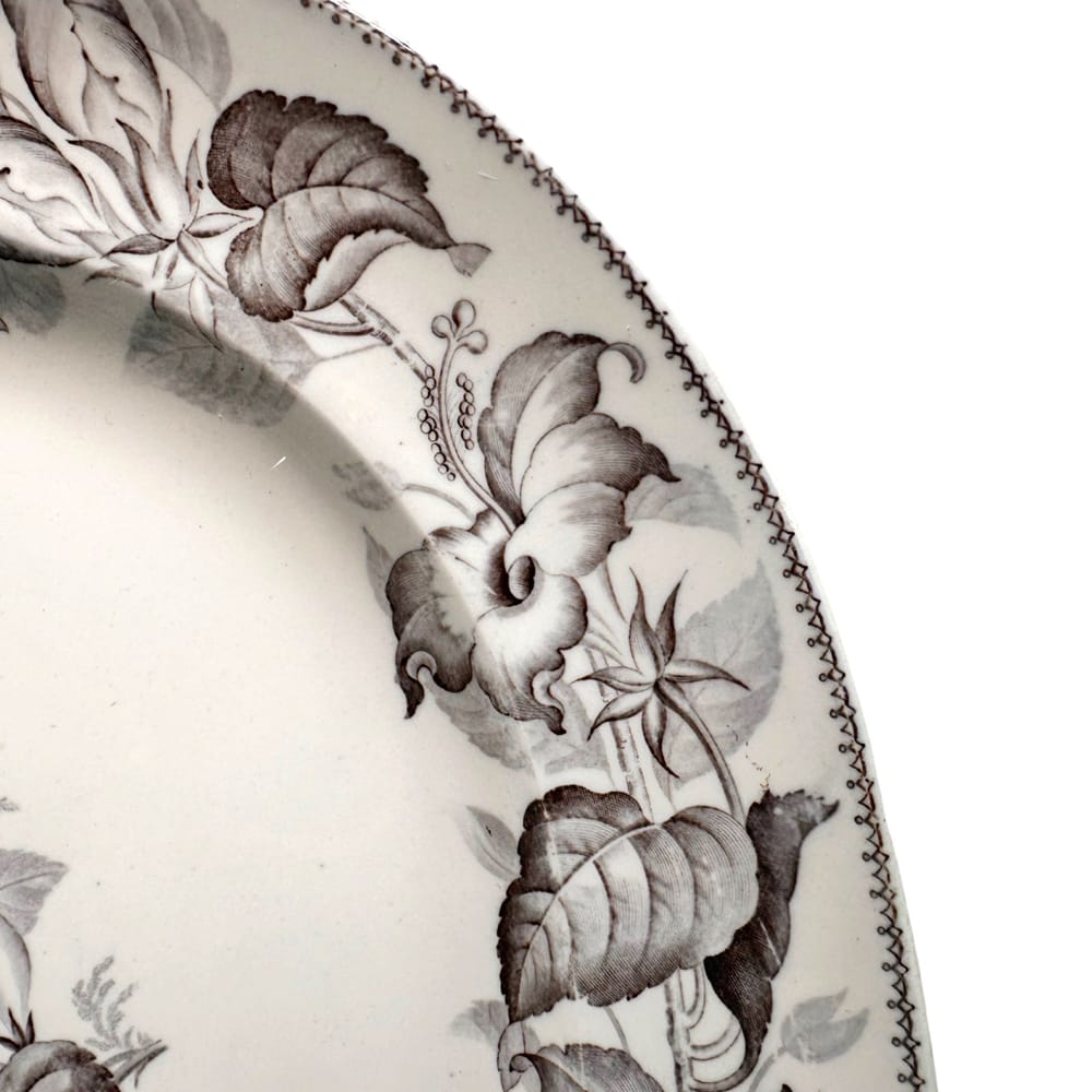 19th Century Josiah Wedgwood Large Floral Edge Platter (color – Mulberry)